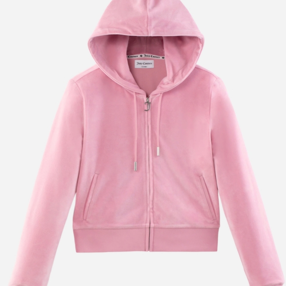 Juicy Couture Y2K Rose Pink Iconic Velour Hoodie - Picture 3 of 11